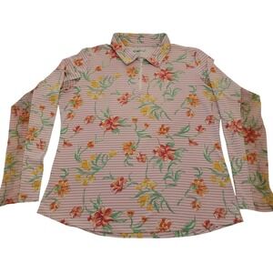 IBKUL Golf Tennis 1/4 Zip Women's Large Long Sleeve Mock Neck UPF 50+ Cooling